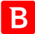 A white, uppercase letter "B" centered on a red square background with rounded corners.