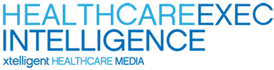 The image shows the logo for Healthcare Exec Intelligence, with the words "xtelligent HEALTHCARE MEDIA" beneath it in smaller text.