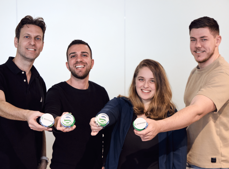 Morphisec employees with cupcakes