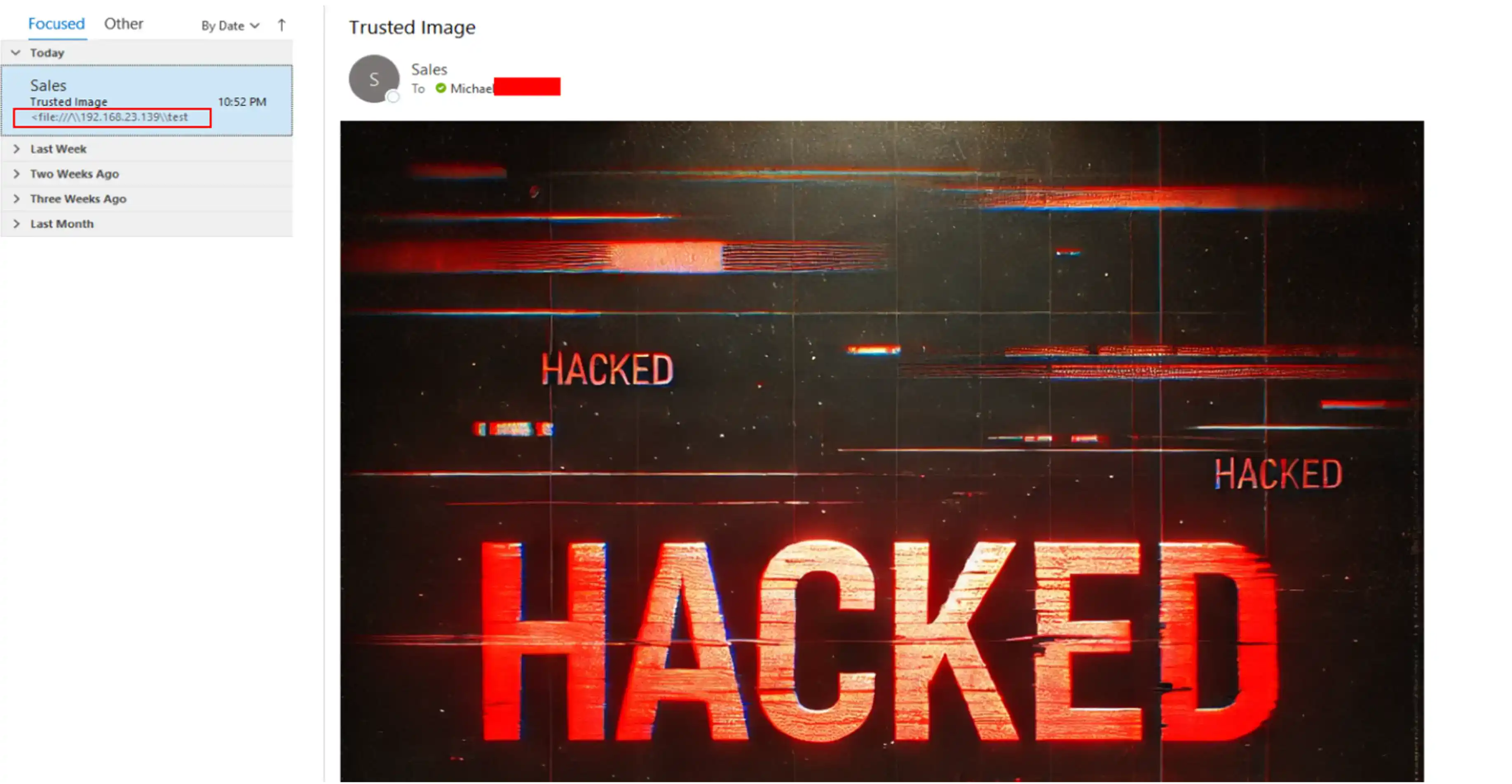 Hacked Image NTLM Leak