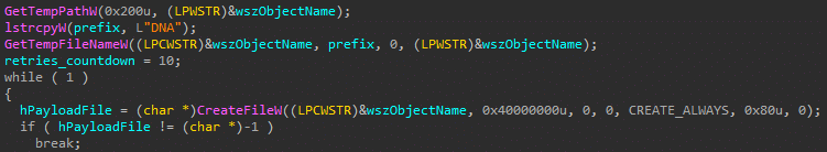 Temporary file creation