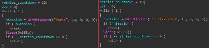 User Agent changes between samples  