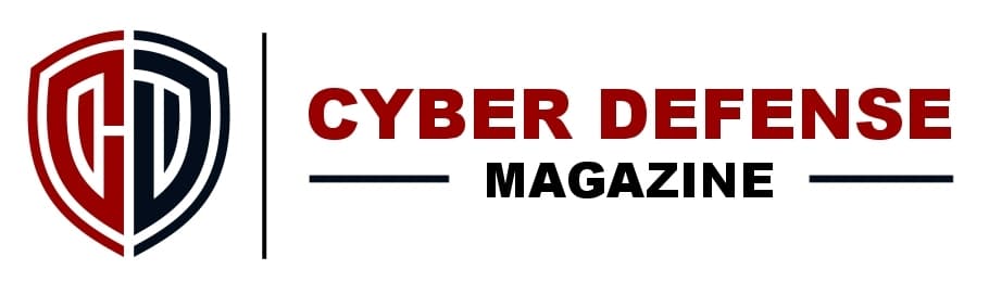 Cyber Defense Magazine logo featuring a shield emblem with the letters 'CD' and the publication name in bold red and black text.