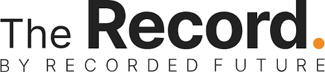 Logo for The Record by Recorded Future, with "The Record" in bold black text and an orange dot at the end.