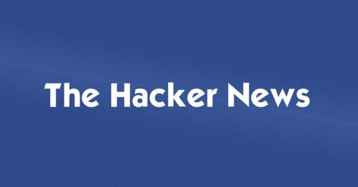 White text reading "The Hacker News" centered on a solid blue background.