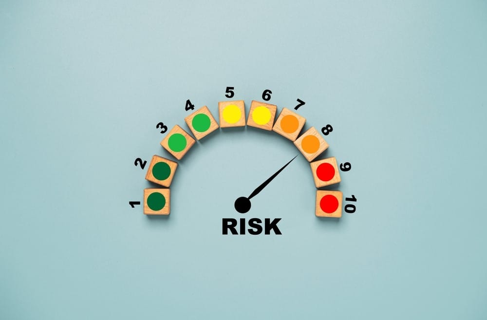 Risk meter, with risk turned up to 8 out of 10