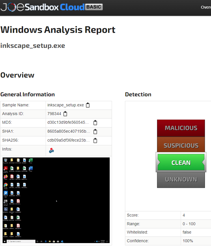 Example of a sandbox that fail to execute 
