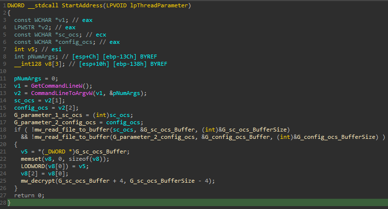 Reading the .ocs files into memory