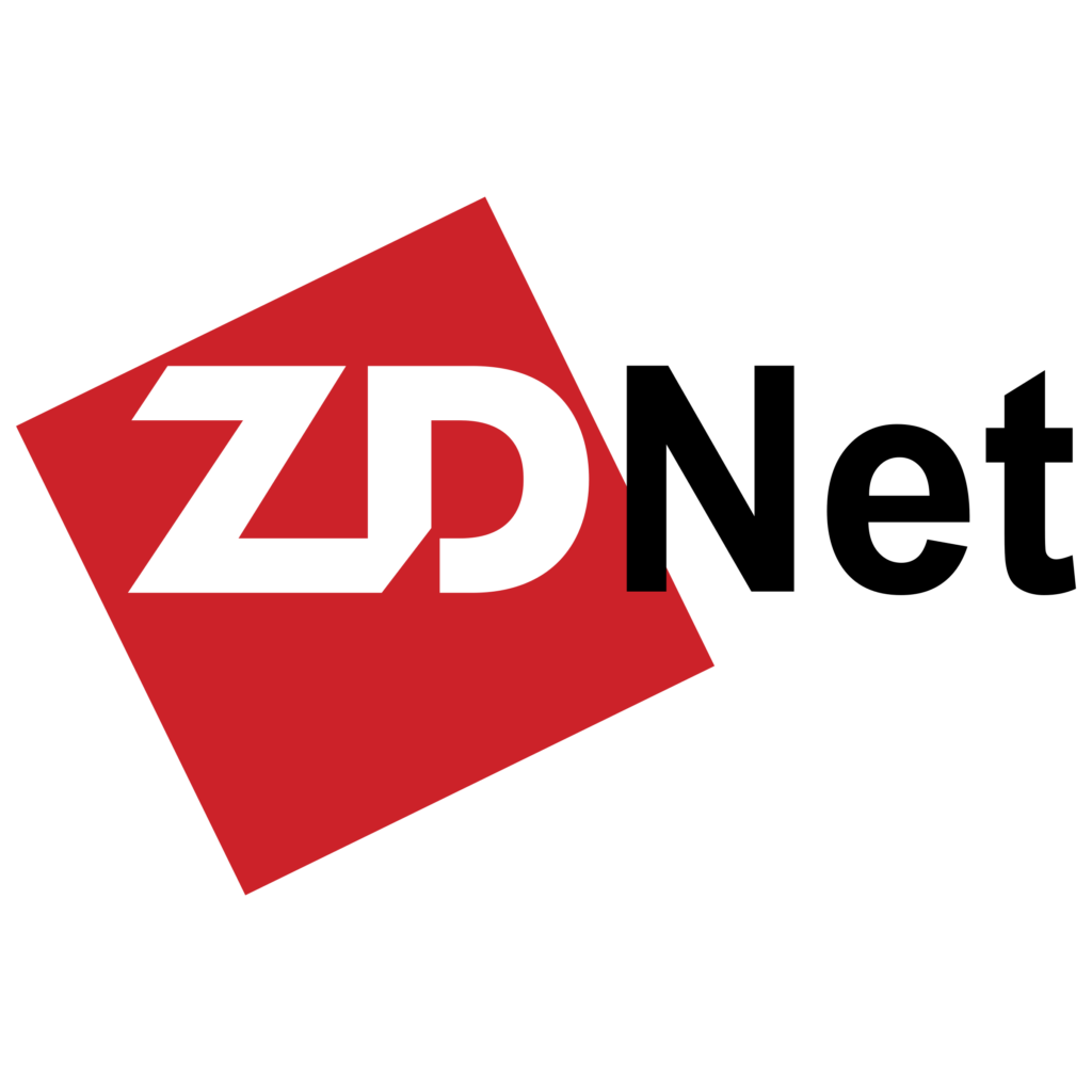 ZDNet logo with bold white "ZD" on a red parallelogram shape, followed by the black text "Net" on a plain white background.