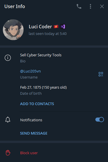 Noodlophile's Malware Sales Profile