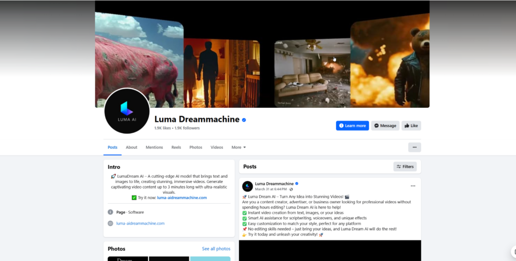 Luma Dreammachine Bait Facebook Page