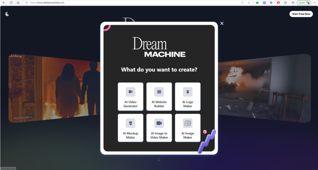 Dream Machine Fake Website