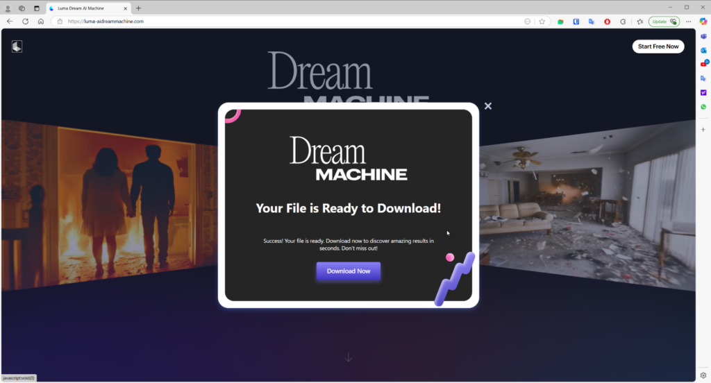 Dream Machine Download Screen